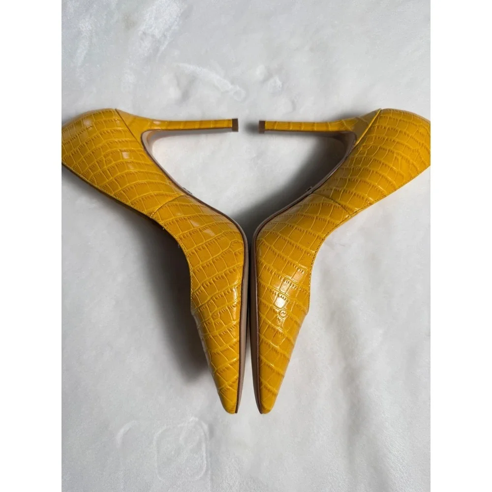 Sam Edelman Yellow Pointed Toe Sz 7 Pumps Heels Indie Sexy Office Siren